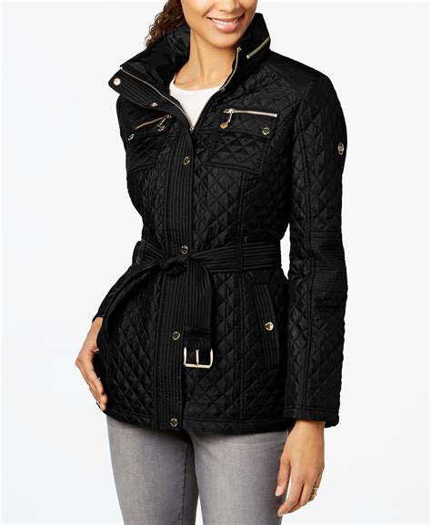 michael michael kors hooded raincoat|michael kors belted padded jacket.